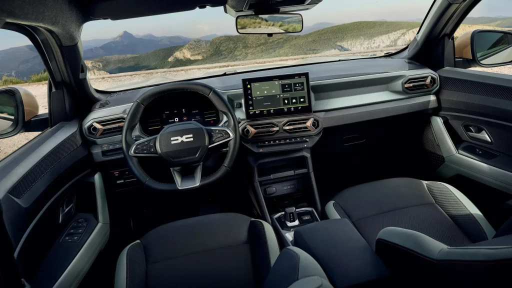 Interieur en dashboard van de Dacia Duster
