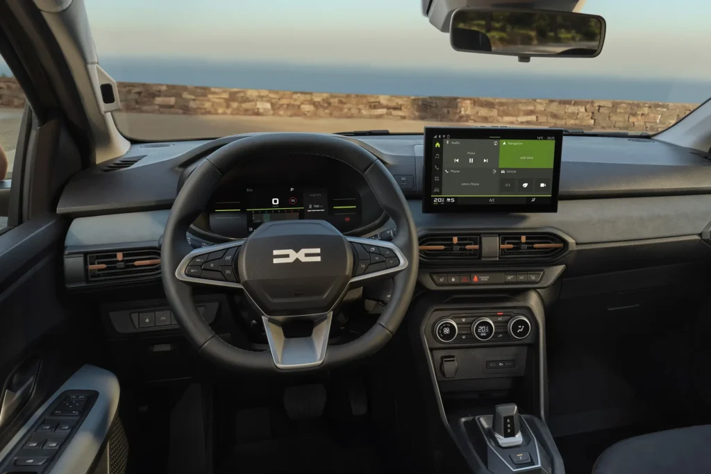 Dashboard en scherm van de Sandero Stepway